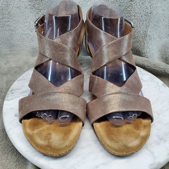 Sofft Shoes Womens Size 9 Brown Leather Vara Wedge Strappy Sandals - Picture 5 of 10